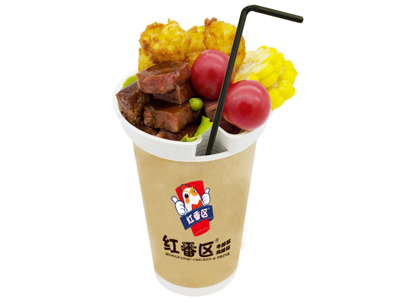 紅番區炸雞牛排杯