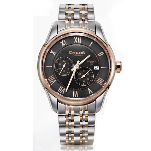 瑞士CHENS手表產(chǎn)品-男表PBS001-1-11T-11M黑盤(pán)玫瑰金鋼帶
