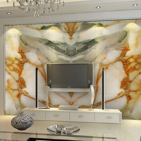 百變奇特彩雕機-精美石紋背景墻