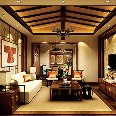 愛典智能生態集成板-古典客廳效果