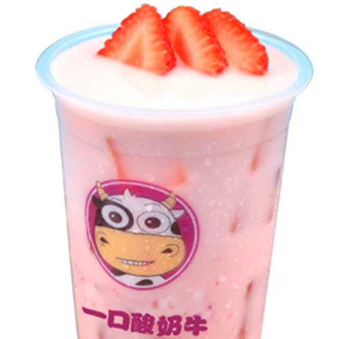 一口酸奶牛酸奶吧-草莓酸奶
