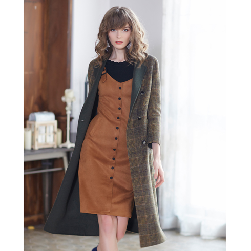 金蝶茜妮女裝-格子長款大衣