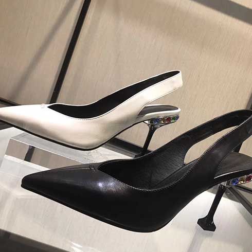 Creekree時尚男女鞋-細高跟皮質涼鞋