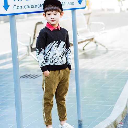 巴布兔韓派童裝-休閑燈芯絨長褲