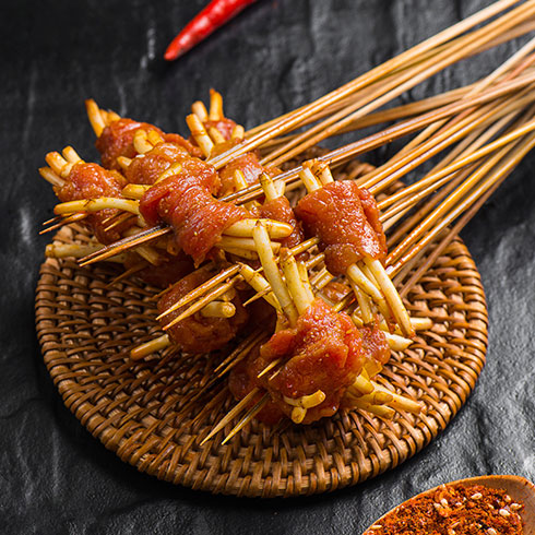 無簽道牛肉串串香-折耳根牛肉串