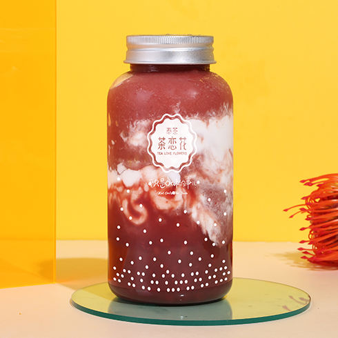 奉茶茶戀花飲品-緋墨優格紅豆沙