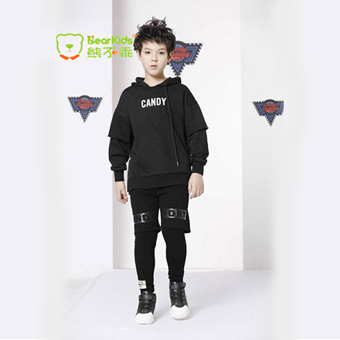 熊不乖智能童裝-運動帶帽衛衣