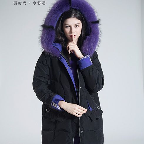 歐玥時尚女裝-大毛領加厚羽絨服