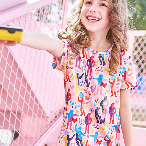 調皮屋童裝-弄潮人影連衣裙