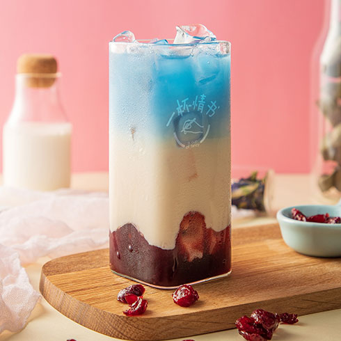 一杯情書-洛神花養樂多莫吉托